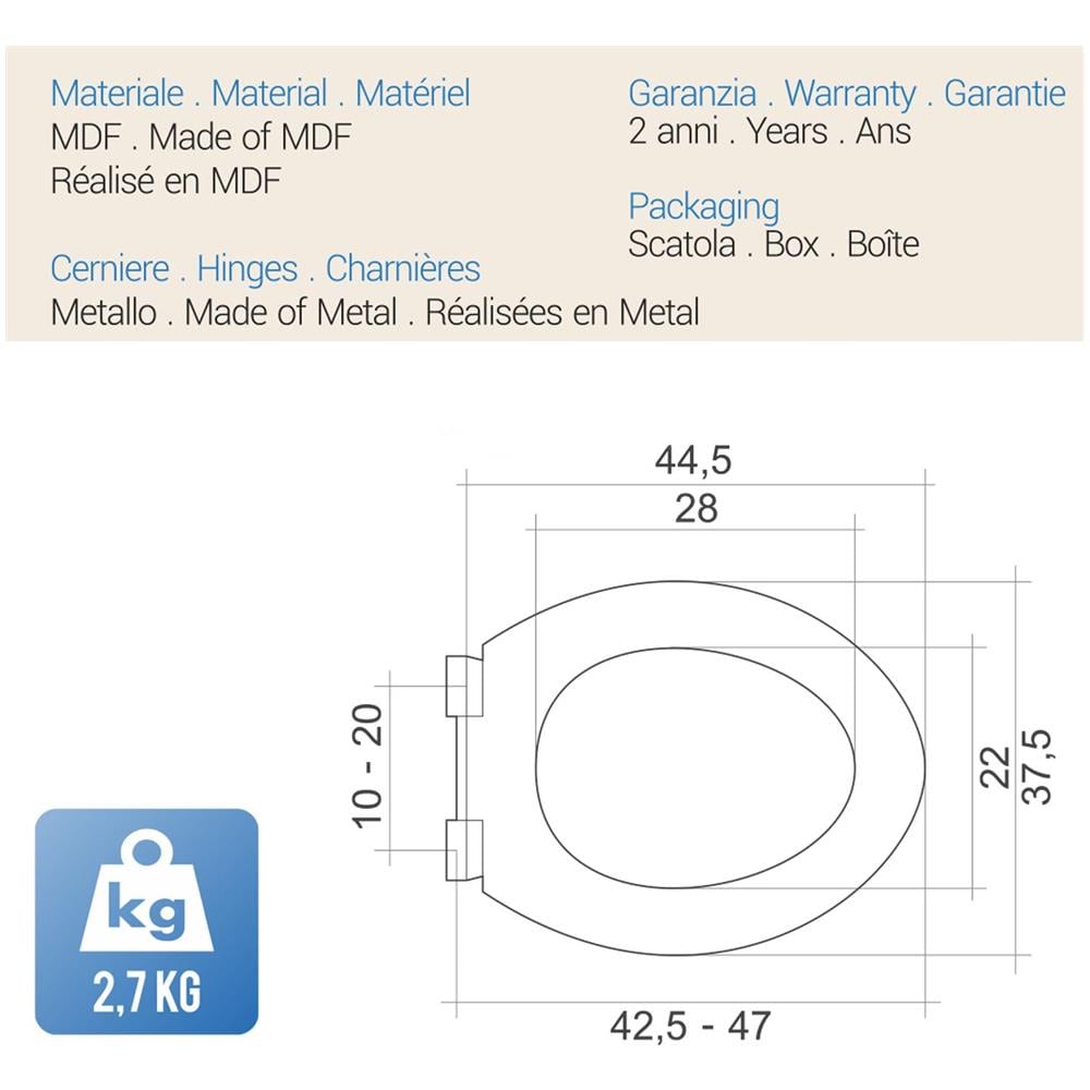 Sedile Wc Copriwater Copriasse Bianco Mod. Pegaso - Foto 2