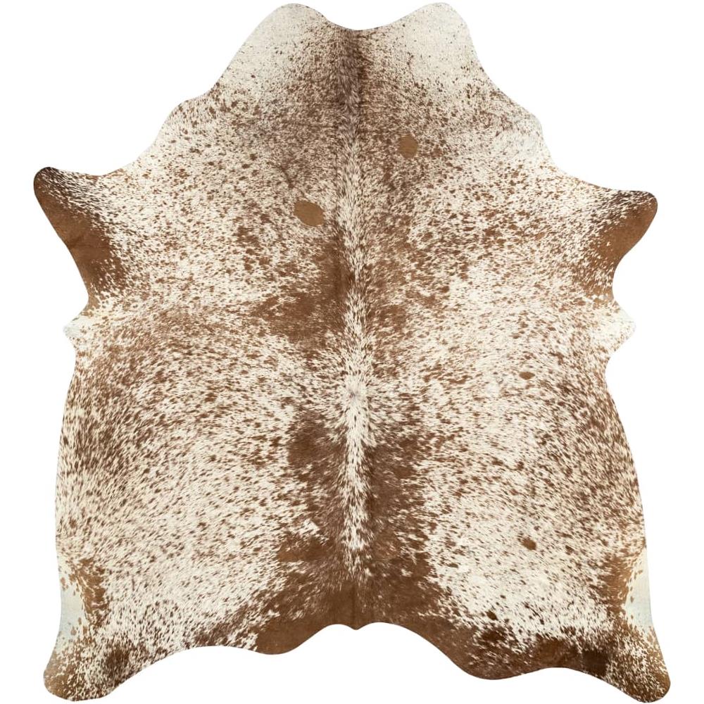 Tappeto In Vera Pelle Bovina Marrone E Bianco 150x170 Cm - Foto 14
