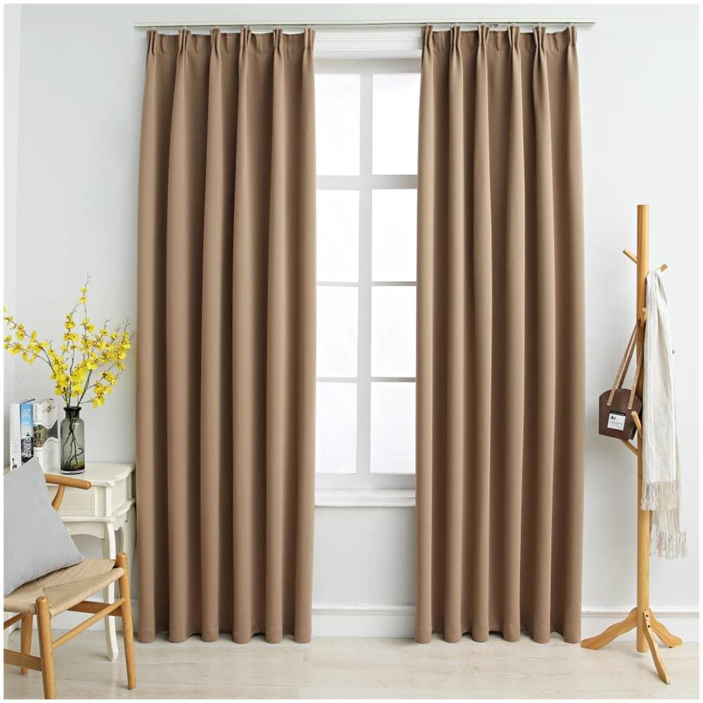Tende Oscuranti Con Ganci 2 Pz Grigio Talpa 140x175 Cm - Foto 1