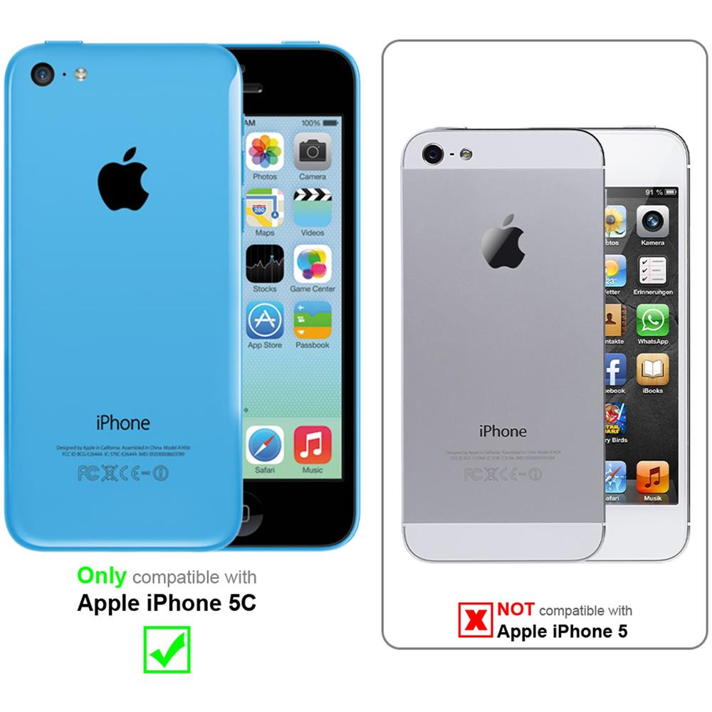 Custodia Compatibile Con Apple Iphone 5c In Nero Ossido - Coperchio Protettivo In Ecopelle Testurizzata E Tasca Per Carte Di Credito - Foto 2