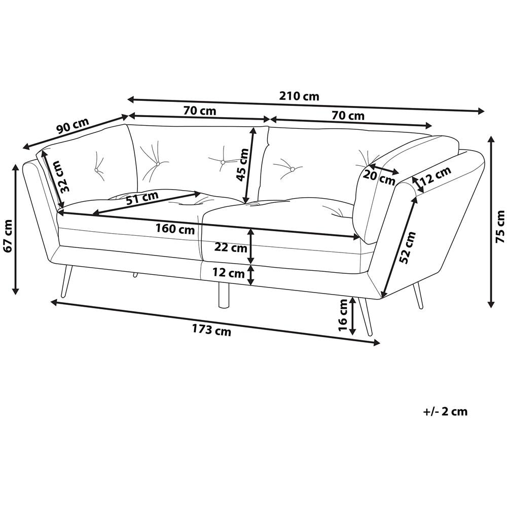 Divano A 3 Posti In Velluto Bordeaux Lenvik - Foto 2