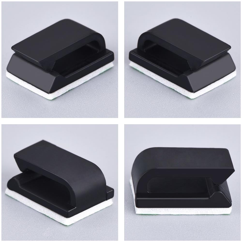 100 Cable Adesivo Pezzi Clip Clip Conduttori Del Cavo Di Legare Del Supporto Del Cavo (13 X 10 Mm Nero)  - Foto 2