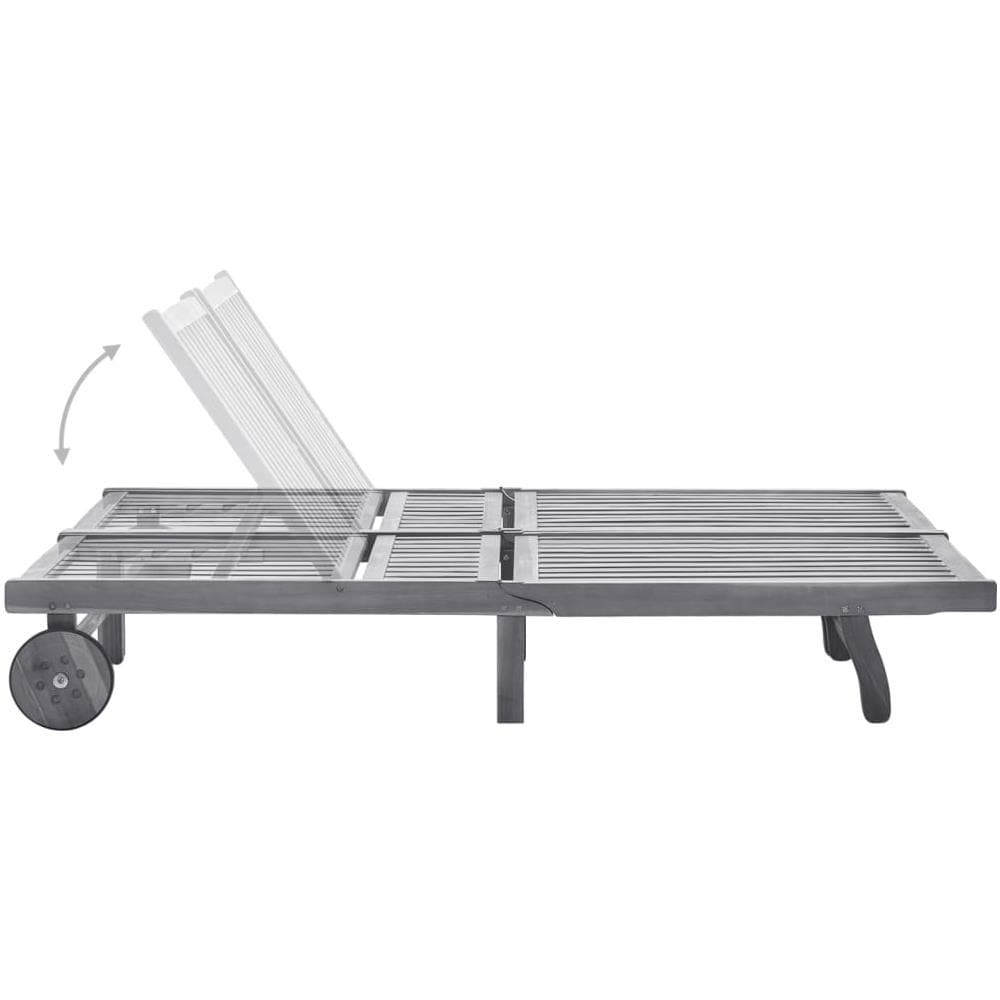 Sdraio da Giardino Grigia a 2 Posti con Cuscini Massello Acacia - Foto 2