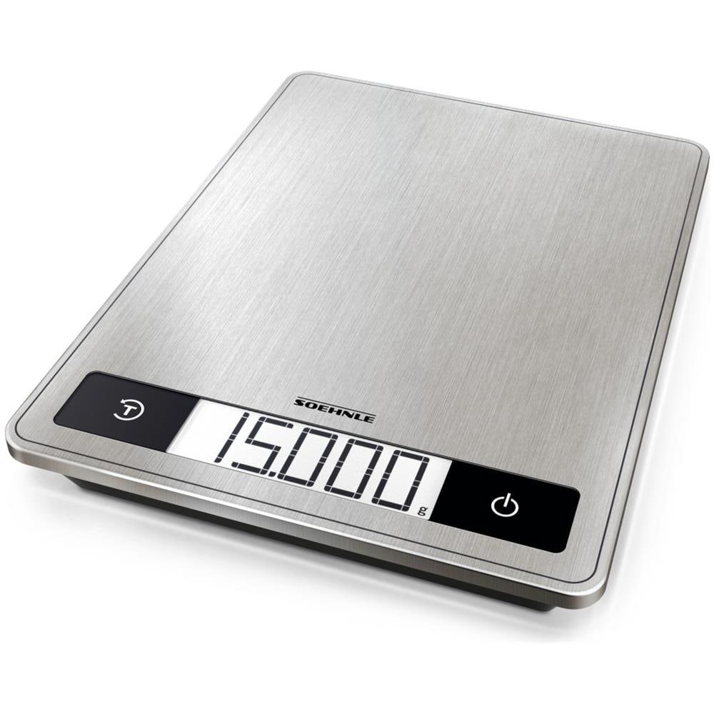 Bilancia da Cucina Digitale Page Profi 200 Con Display LCD Retroilluminato Superficei in Vetro (15kg 1g) Colore Acciaio Inossidabile - Foto 1