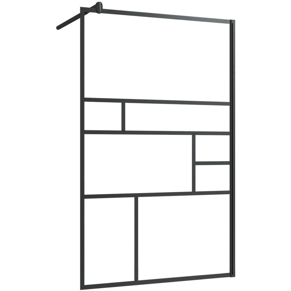 Parete Doccia Walk-in In Vetro Trasparente Esg Nera 100x195 Cm - Foto 1
