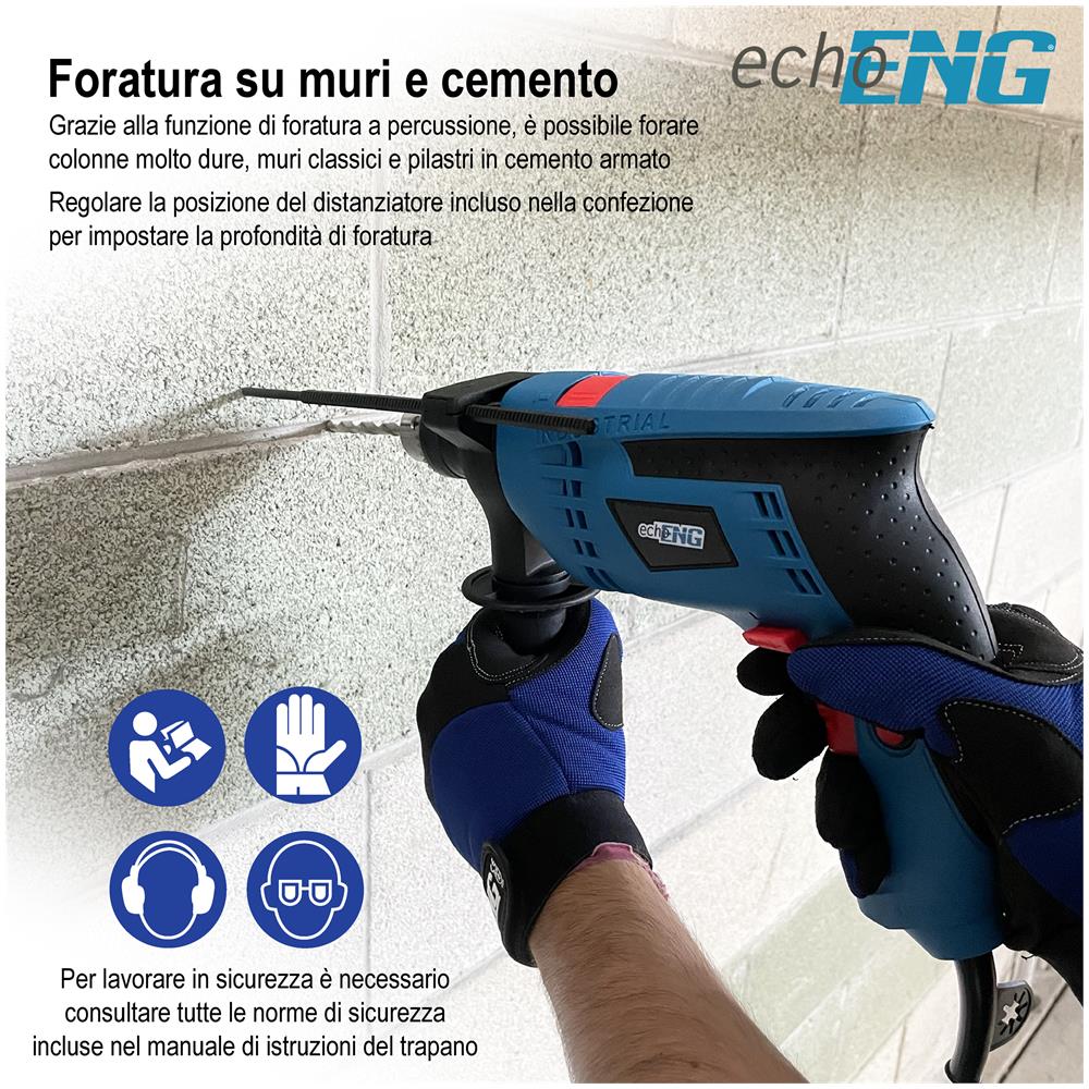 Trapano a percussione battente 710W mandrino 13mm - - UM ET TP13 - Foto 2