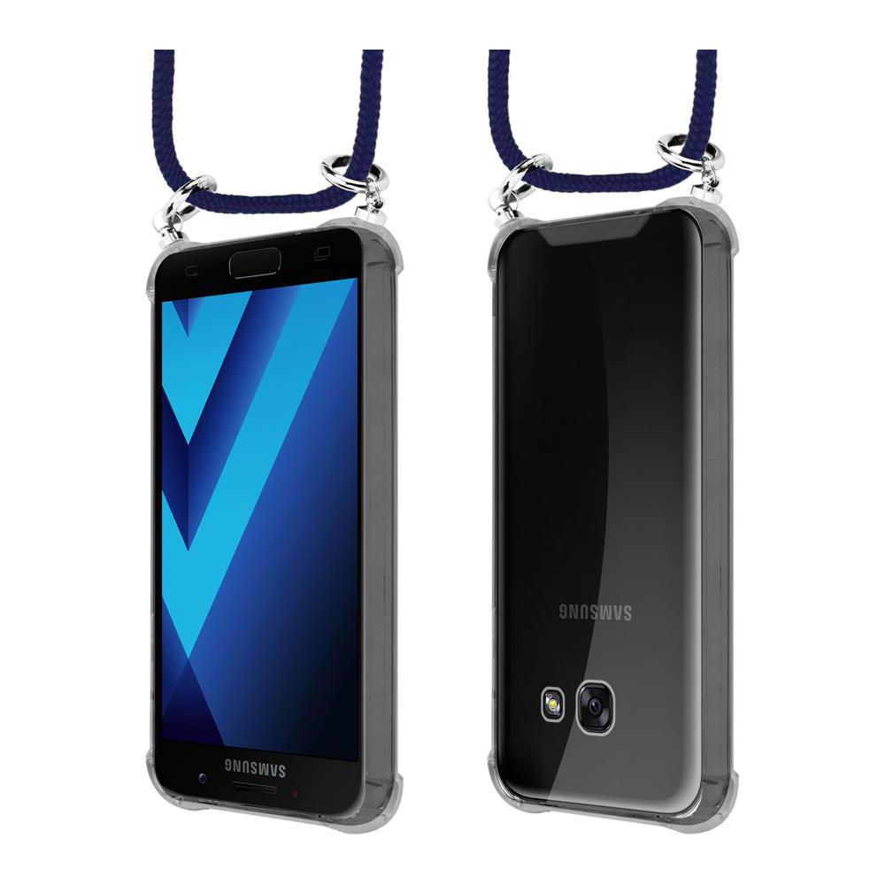 Catena Di Telefoni Cellulari Compatibile Con Samsung Galaxy A5 2017 In Blu Notte - Coperchio Protettivo In Silicone Con Anelli D'argento, Cinturino In Corda E Custodia Staccabile - Foto 8