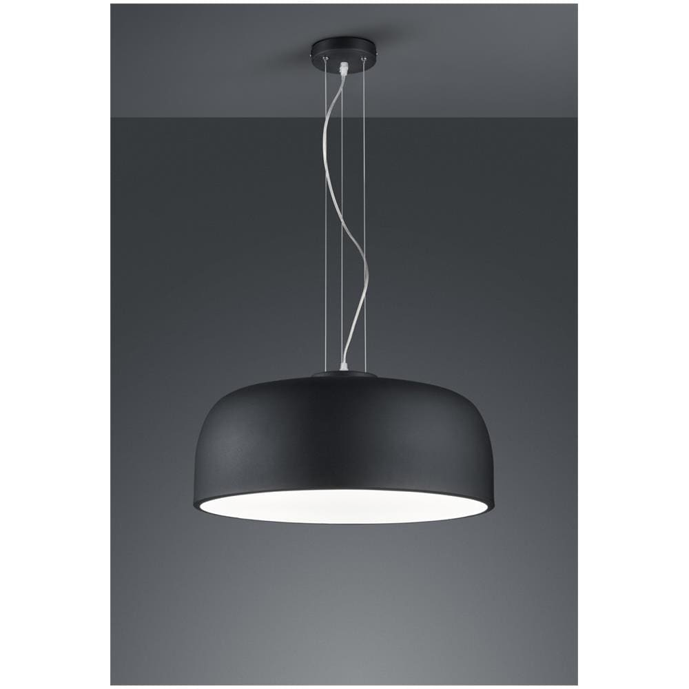 Baron Sospensione Tonda Metallo Nero Con Diffusore Satinato D. 52 Cm - Foto 1