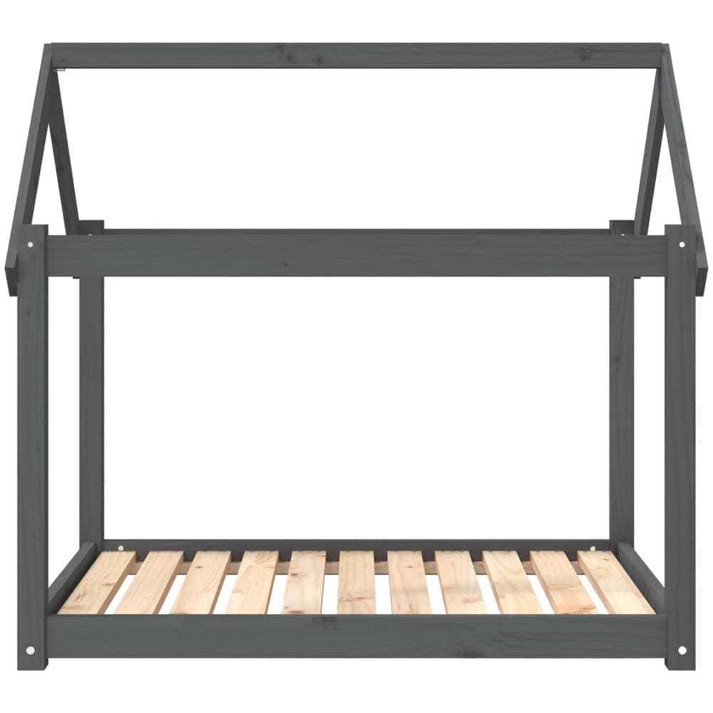 Cuccia per Cani Grigia 101x70x90 cm in Legno Massello di Pino - Foto 2