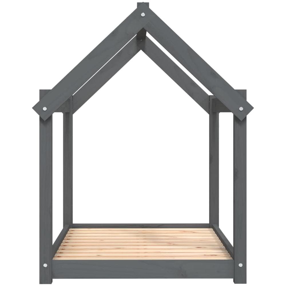 Cuccia per Cani Grigia 101x70x90 cm in Legno Massello di Pino - Foto 7