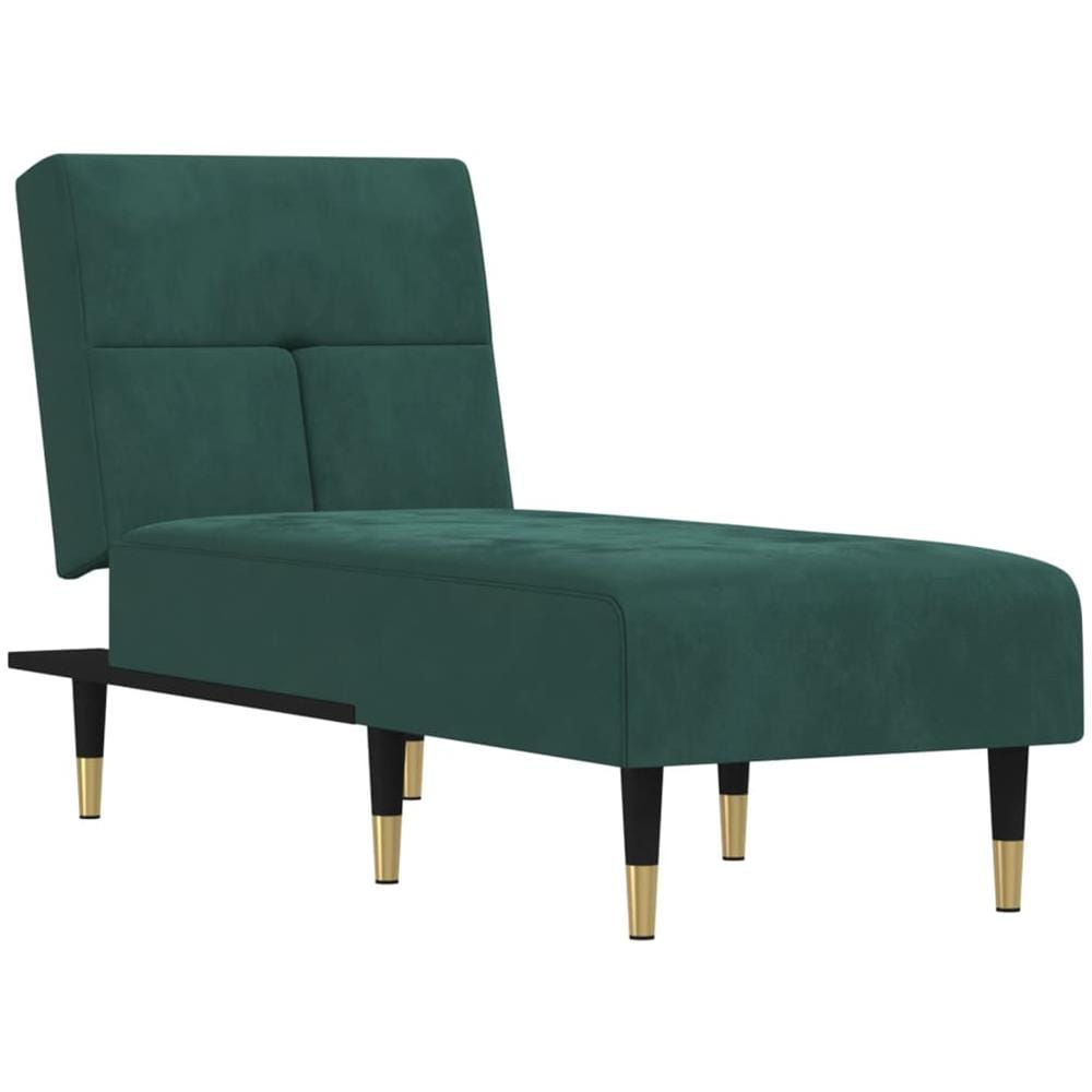 Chaise Longue In Velluto Verde Scuro - Foto 2