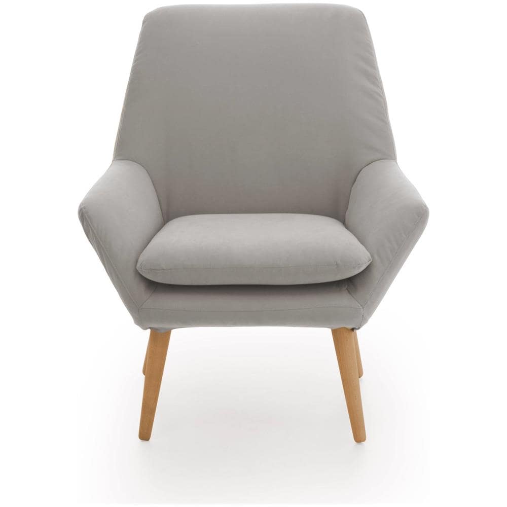 Poltrona Annarita, Poltrona Di Design Da Salotto, 100% Made In Italy, Poltroncina Relax In Tessuto Imbottito, Cm 80x70h95, Grigio - Foto 4