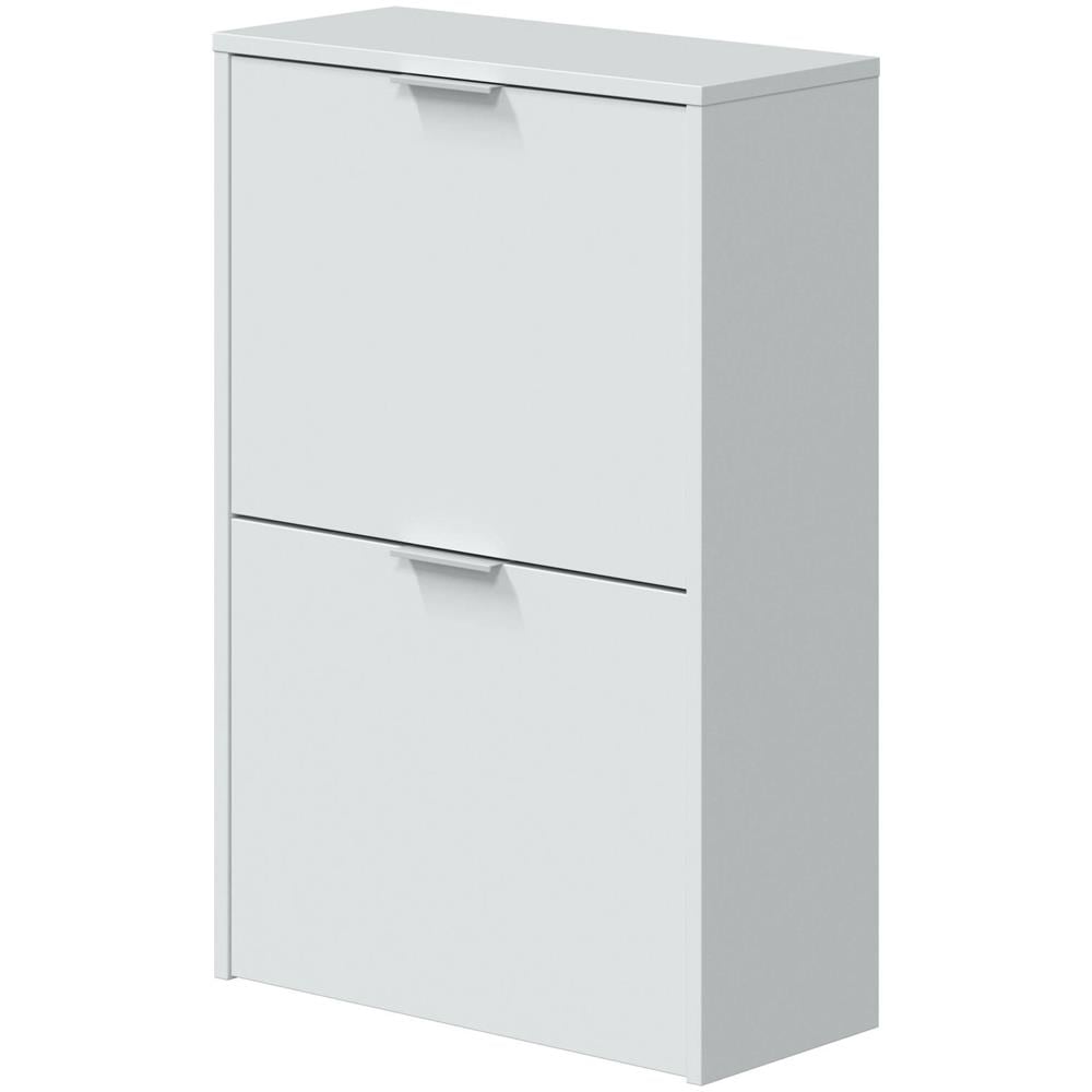 Scarpiera Valdosta, Portascarpe Salvaspazio A 2 Ante, Scarpiera Da Ingresso, Armadio Scarpiera, 50x22h76 Cm, Bianco - Foto 2