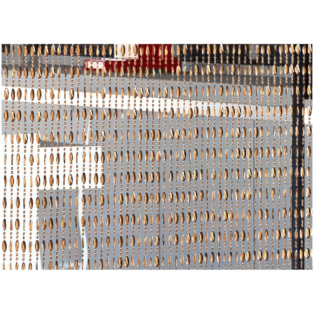 Tenda Antimosca Antirumore Catenella Perline A Caduta Pannello Porta Finestra Casa Beige 100x200 Beige - Foto 2