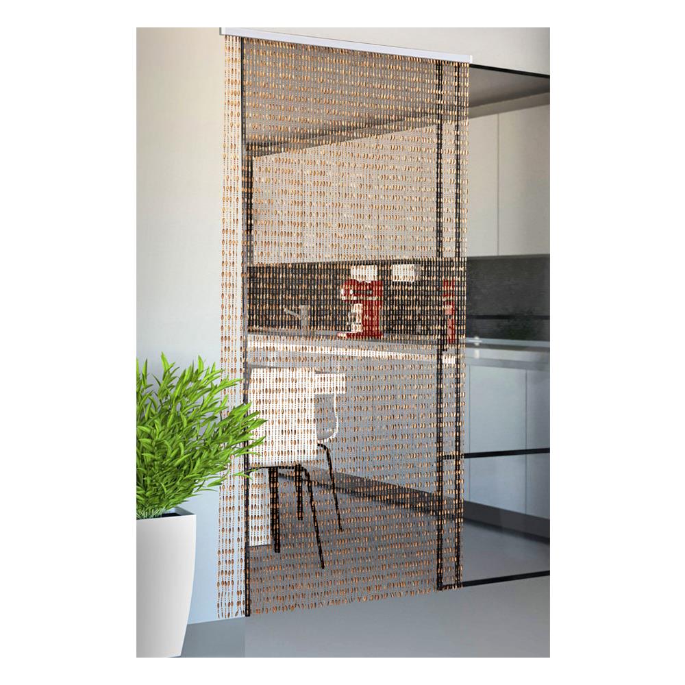 Tenda Antimosca Antirumore Catenella Perline A Caduta Pannello Porta Finestra Casa Beige 100x200 Beige - Foto 1