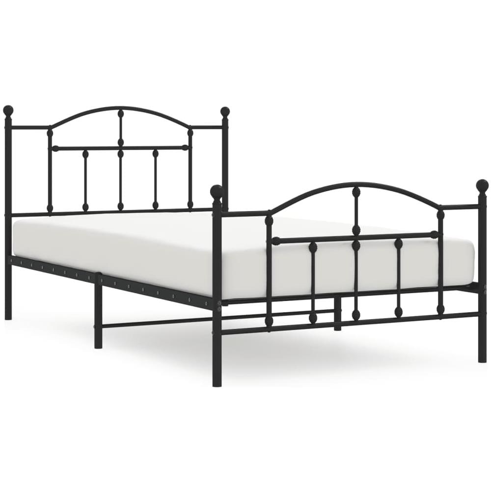 Giroletto Con Testiera E Pediera Metallo Nero 107x203 Cm - Foto 2