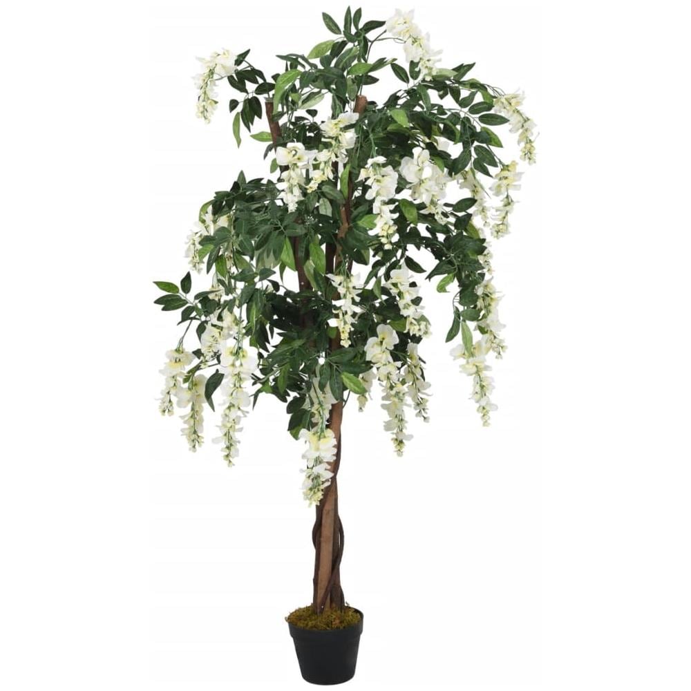 Glicine Artificiale 1260 Foglie 180 Cm Verde E Bianco - Foto 2