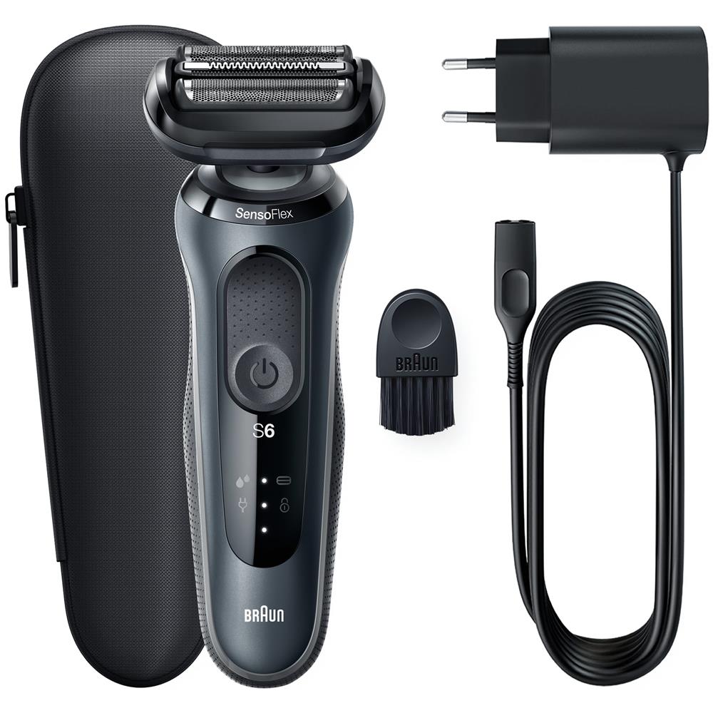 Rasoio Elettrico Ricaricabile Series 6 61-N1000s Wet & Dry Testina Oscillante SensoFlex Lame SensoFoil Autonomia fino a 50 Minuti Colore Nero/ Grigio - Foto 1