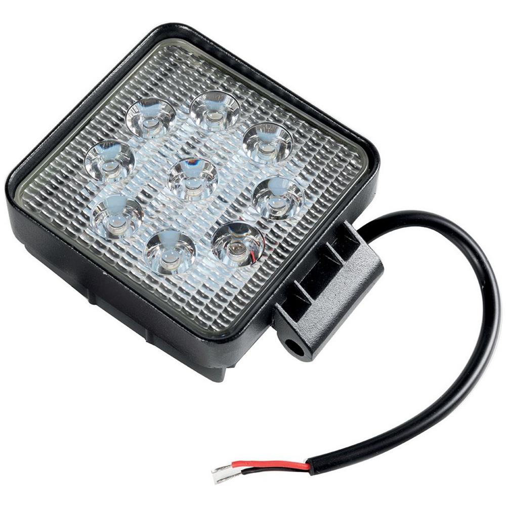 Faro Ausiliario 9 Led Quadrato Auto Nero, Indicatore Fuori Strada, 27w / 180lm, 9-32v - Foto 1