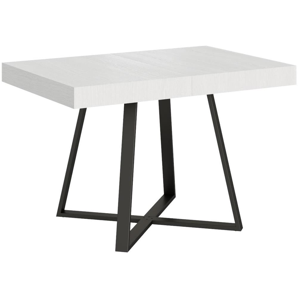 Tavolo allungabile 80x120/204 cm Abbraccio bianco frassino gambe antracite - Foto 1