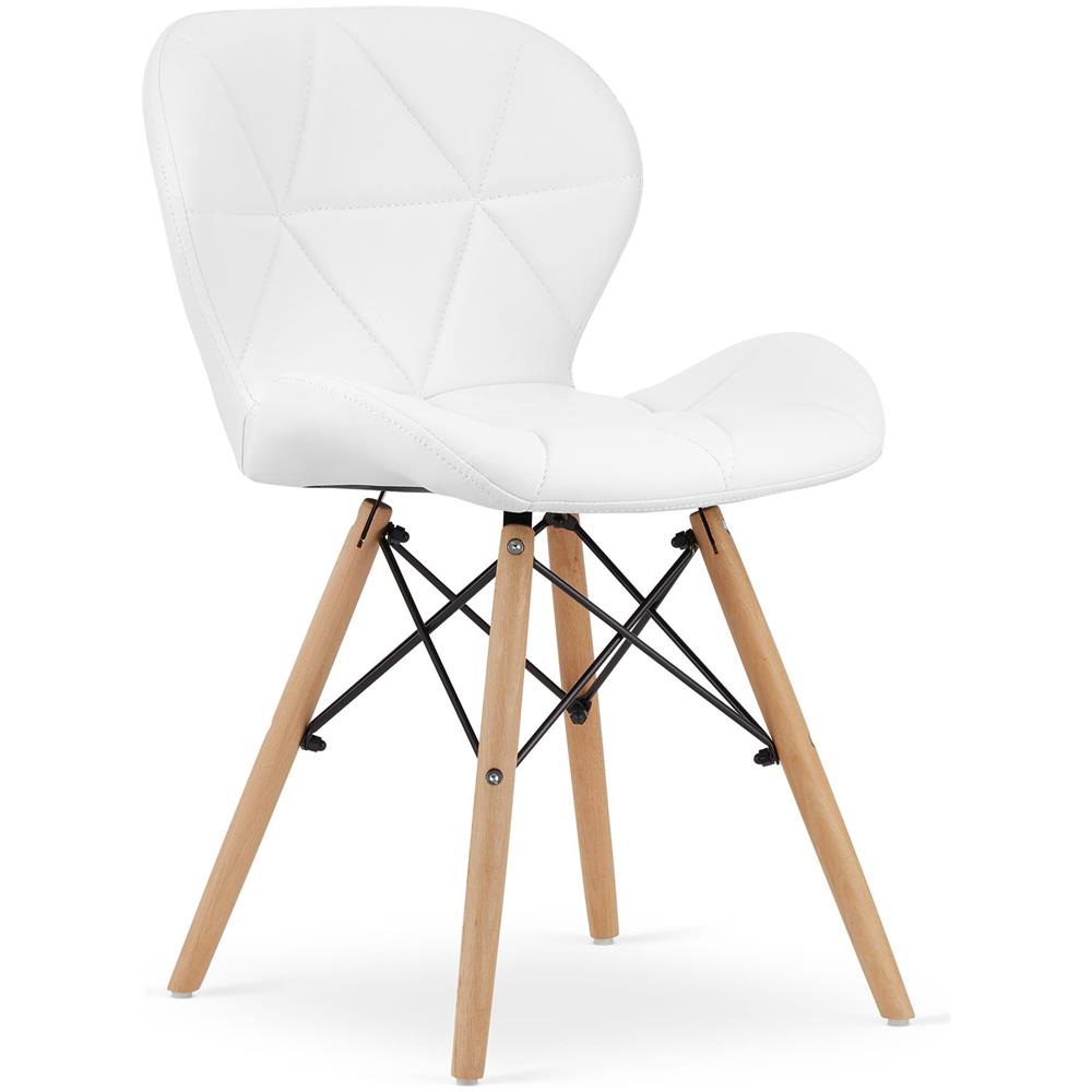 Sedia in ecopelle WAKO - Bianco moderno x 3 - Foto 2