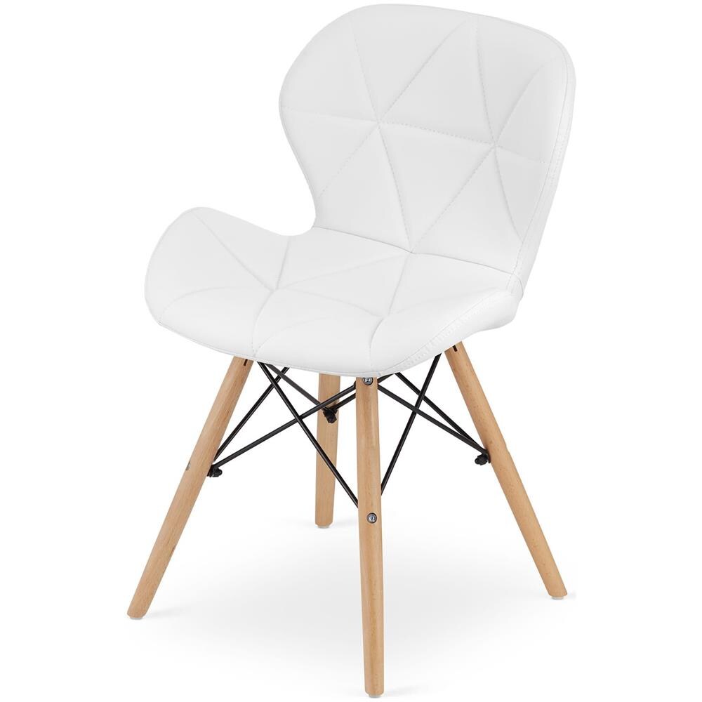 Sedia in ecopelle WAKO - Bianco moderno x 3 - Foto 7