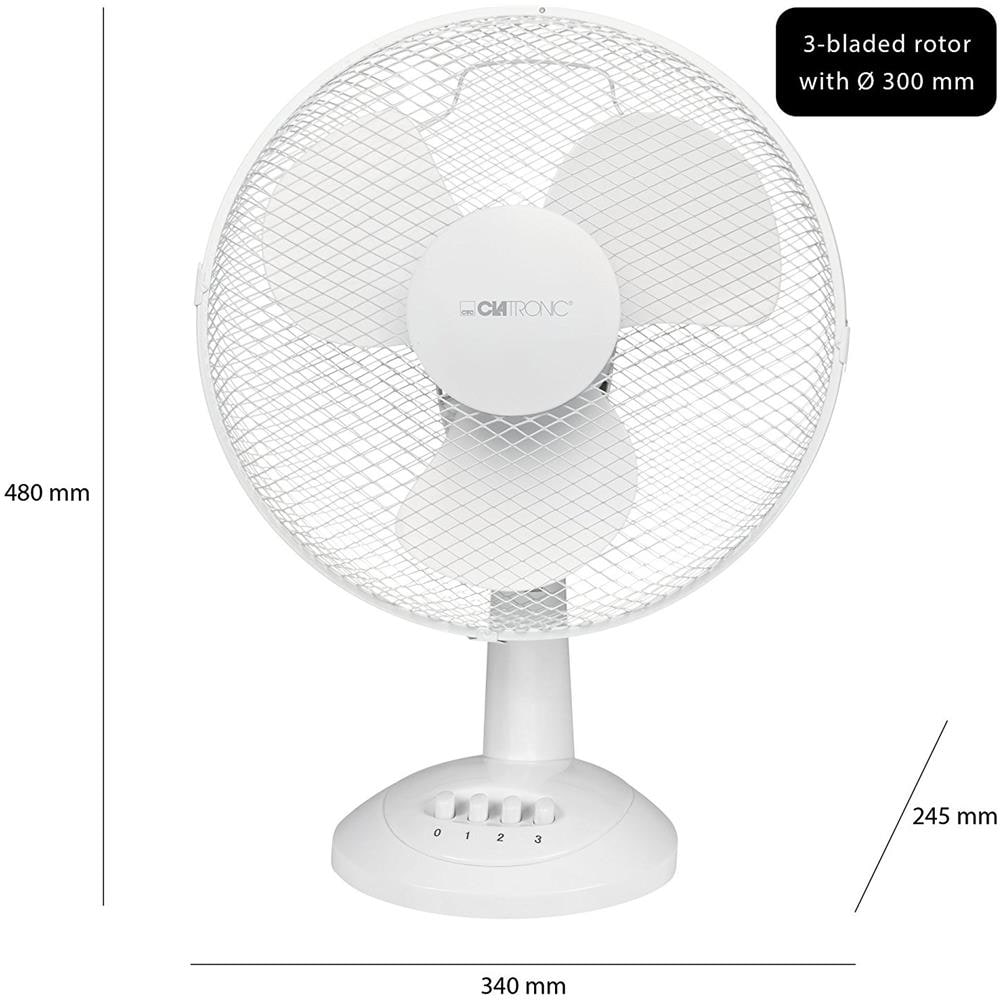 Ventilatore da Tavolo VL3602 Diametro 30 cm Potenza 40 W Colore Bianco - Foto 8