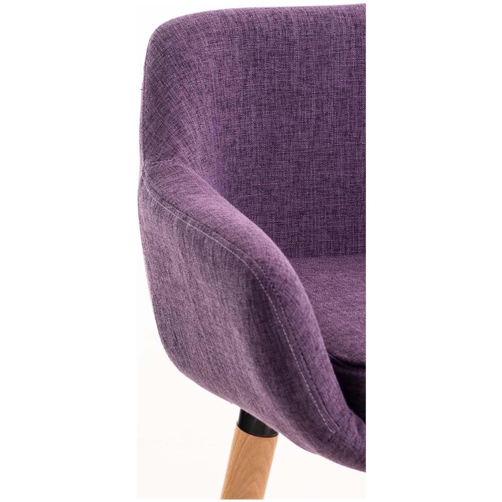 Sgabello Bar Grant Tessuto Sfoderabile I Sedia Alta Cucina Telaio in Legno di Faggio I Sgabello Bancone con Schienale E Poggiapiedi Viola - Foto 5