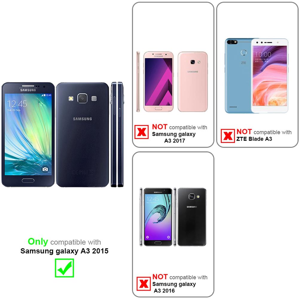 Custodia Compatibile Con Samsung Galaxy A3 2015 In Bianco Fumo - Coperchio Protettiva Con Chiusura Magnetica, Funzione Stand E Tasca Per Le Carte - Foto 2