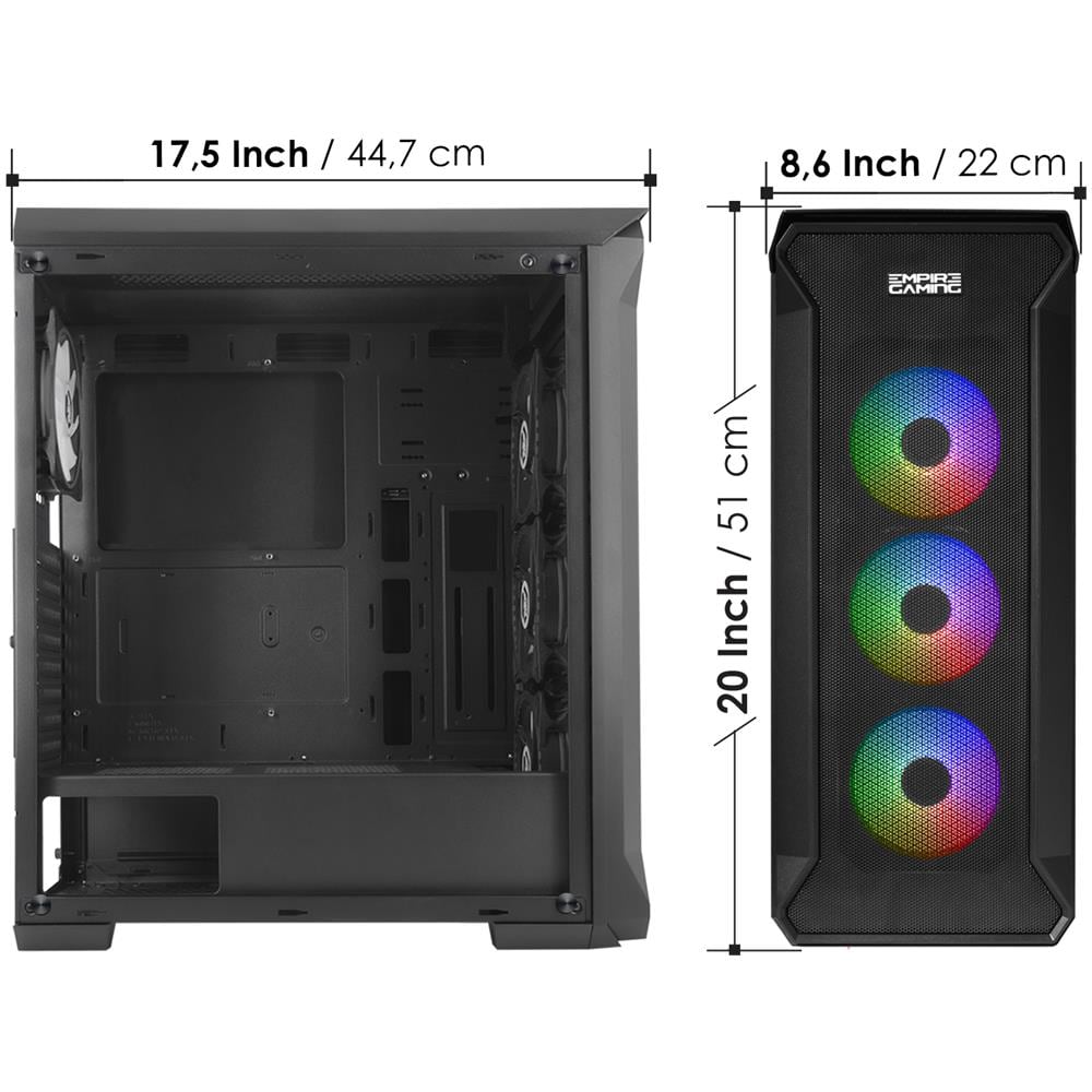 Case Pc Gamer Darkwitcher Argb Mid-tower Atx - Pannello Frontale Metallo Mesh E Pannello Laterale In Vetro Temperato - 4 Ventole 5 Volt Pwm Led Rgb Direzionabili 120 Millimetri - Foto 2