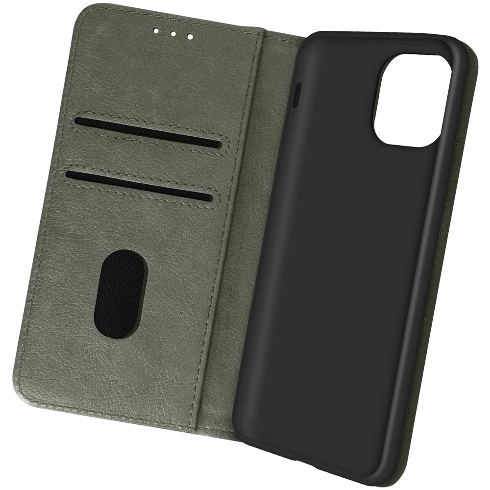 Custodia Per Apple Iphone 13 Copertina Portacarte Funzione Supporto Grigia - Foto 1