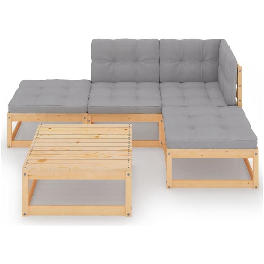 Set Divani da Giardino 5 pz con Cuscini Legno Massello di Pino - Foto 3