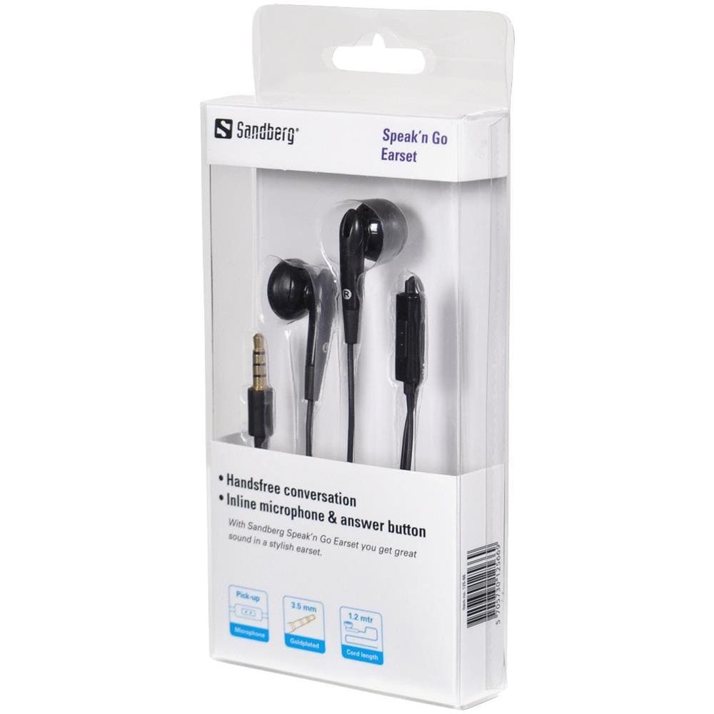 Auricolari con Microfono Cablato Speak'n Go Colore Nero - Foto 1