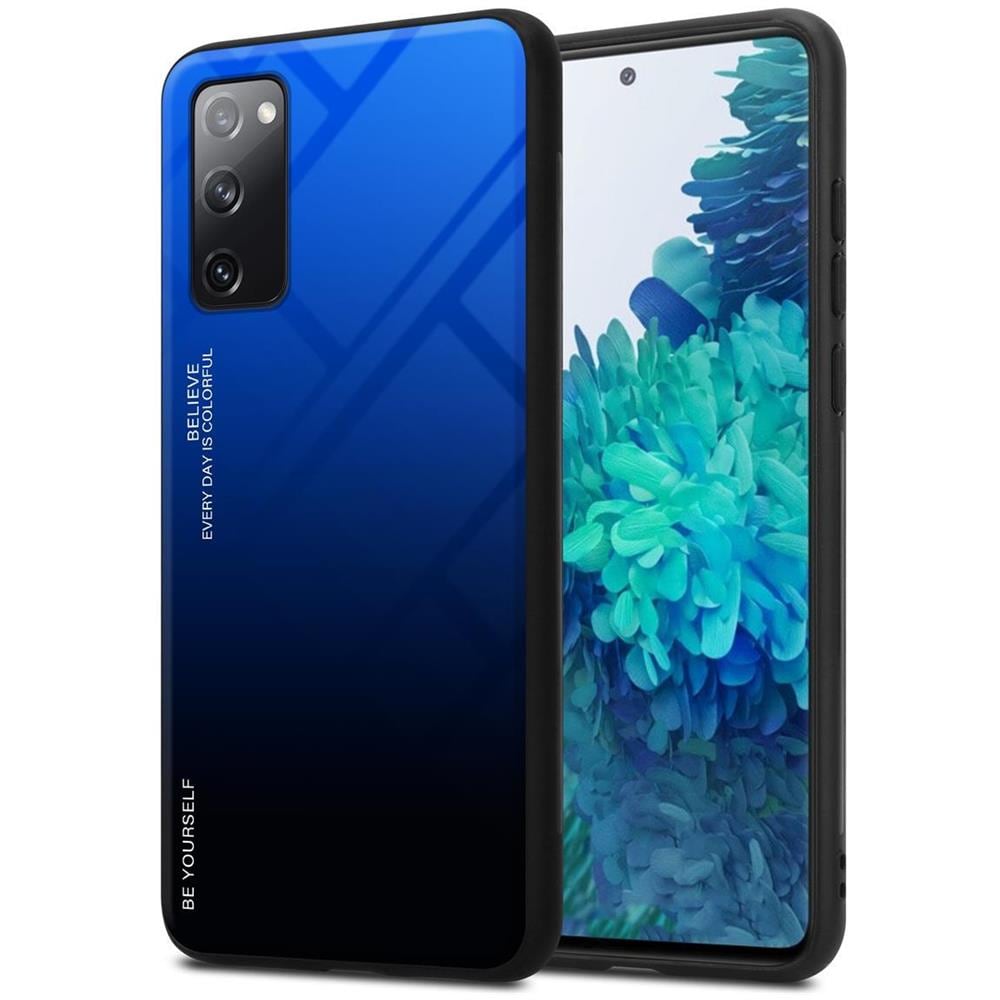Custodia Compatibile Con Samsung Galaxy S20 Fe In Blu - Nero - Coperchio Protettivo Bicolore In Vetro Temperato E Silicone Tpu - Foto 1
