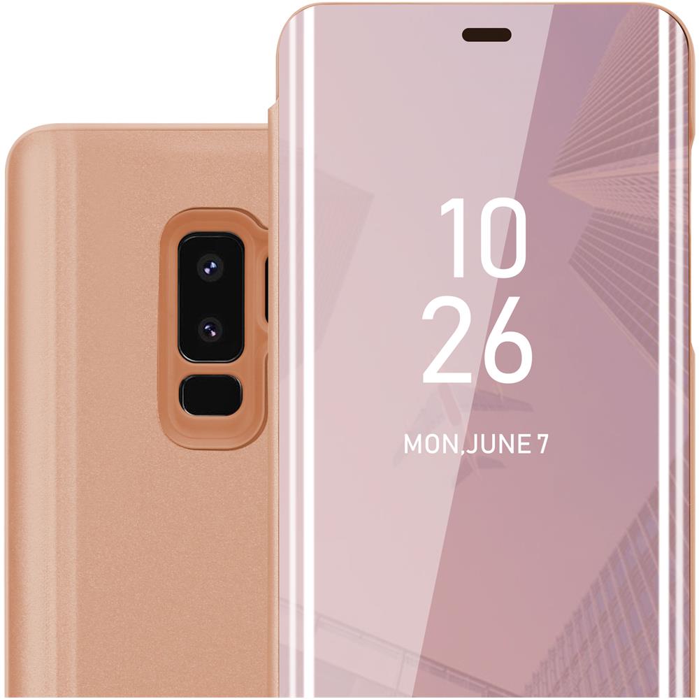 Custodia Compatibile Con Samsung Galaxy S9 Plus In Kunzit Rosa - Clear View Specchio Coperchio Protettivo Con Funzione Di Supporto Protezione A 360 Gradi - Foto 1