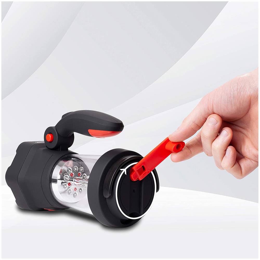Hurricane Torcia Ricaricabile 4 In 1 - Funzione Lanterna, Torcia, Luce D’emergenza Rossa Sos E Carica Batterie - Ricarica Usb E Dinamo - Foto 6