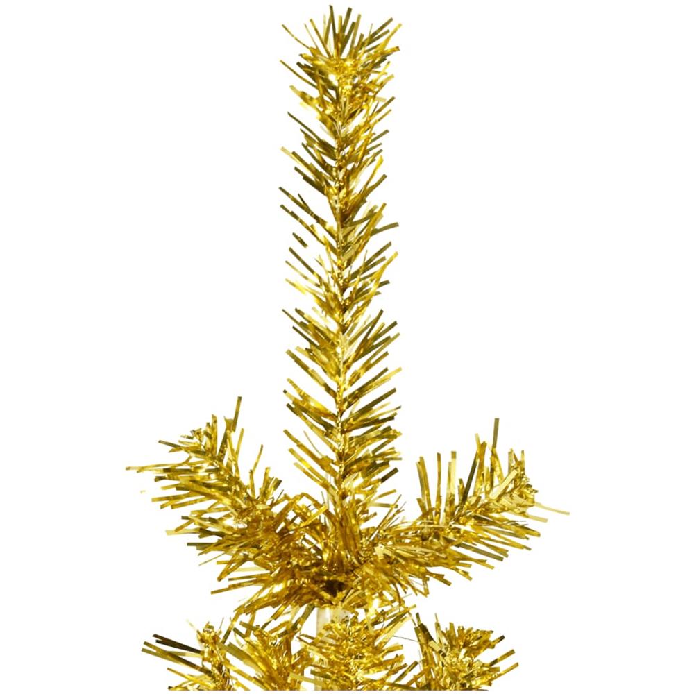 Albero Natale Artificiale Sottile A Metà Con Supporto Oro 120cm - Foto 2