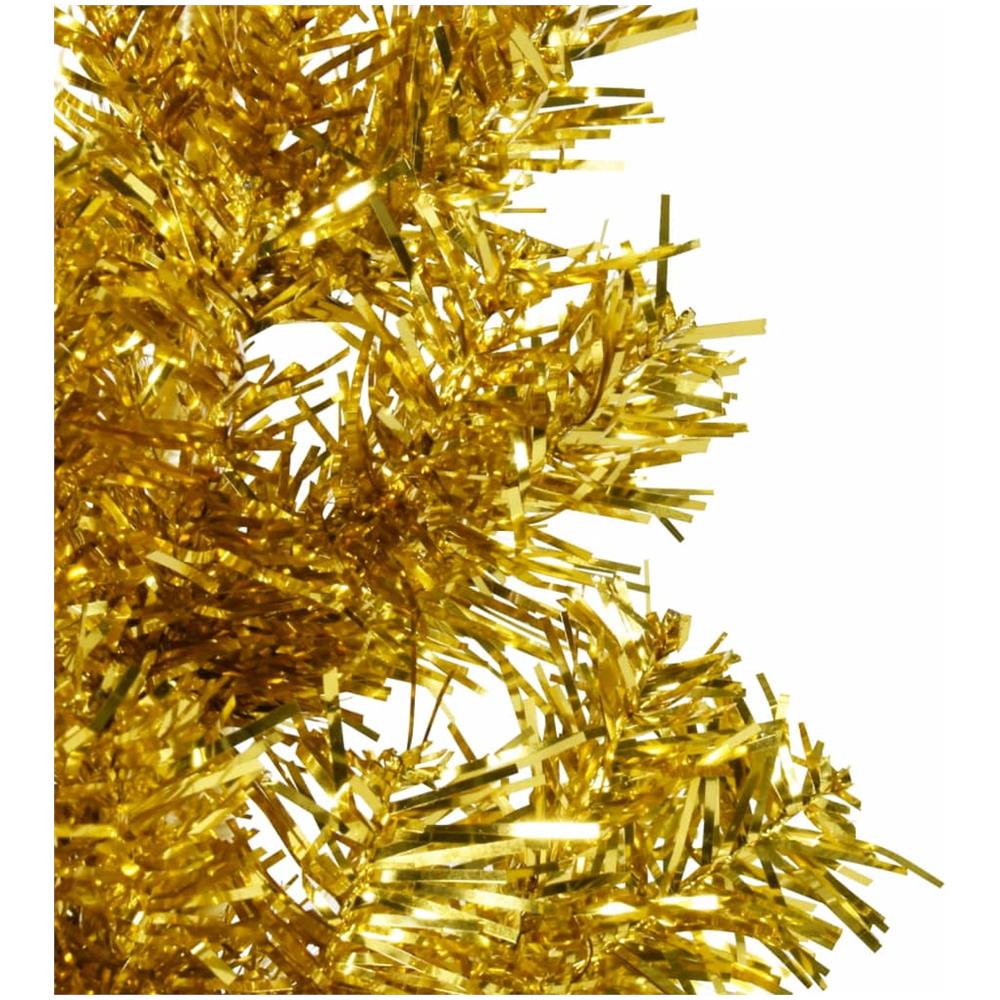 Albero Natale Artificiale Sottile A Metà Con Supporto Oro 120cm - Foto 8