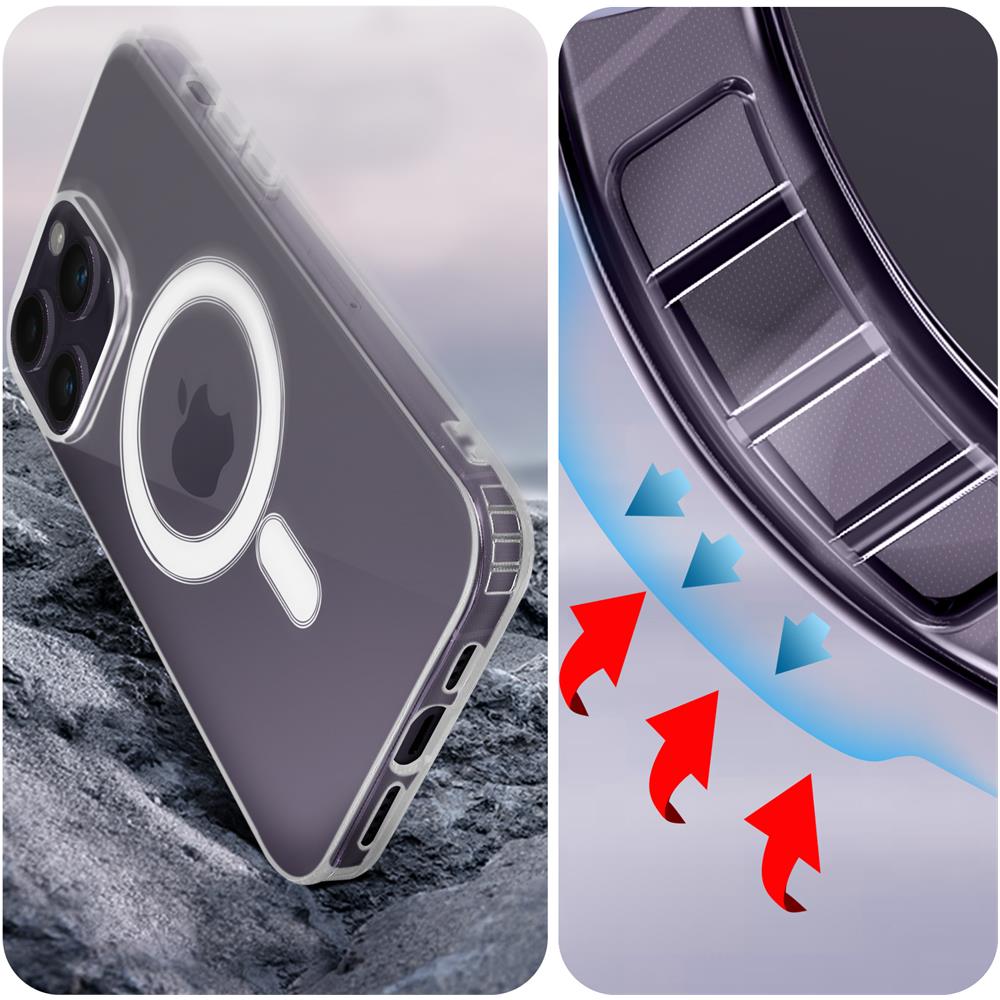 Cover Magsafe Iphone 14 Pro Max Bi-materia Angoli Bumper Trasparente - Foto 2