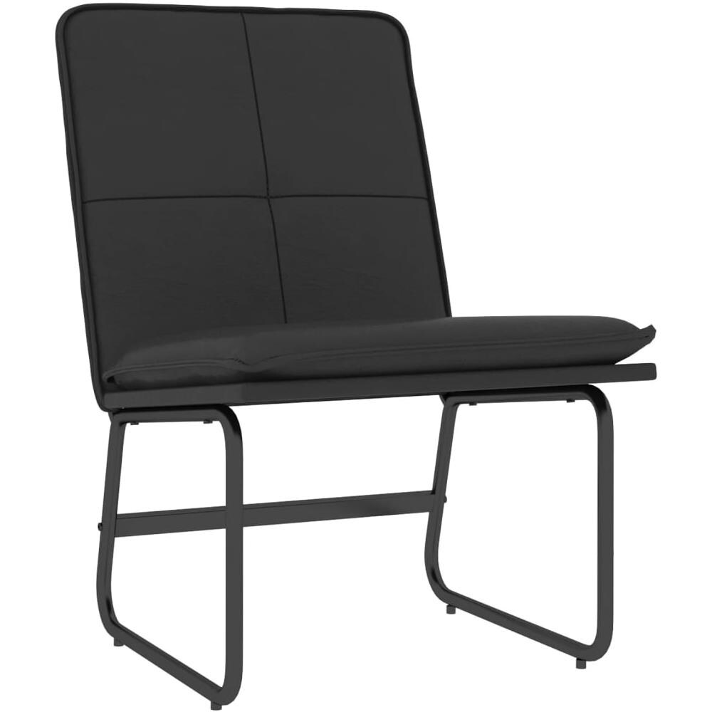 Sedia Lounge Nera 54x75x76 Cm In Similpelle - Foto 2