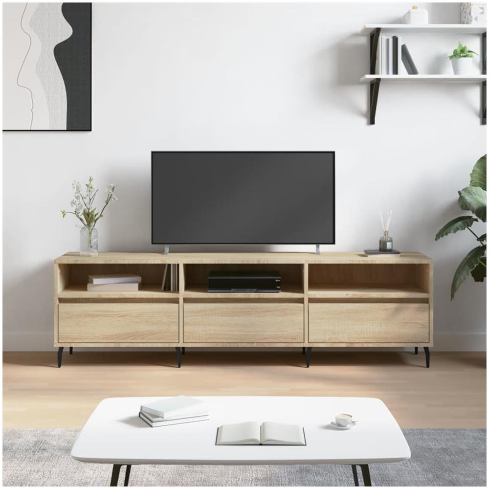 Mobile Porta Tv Rovere Sonoma 150x30x44,5 Cm Legno Multistrato - Foto 1