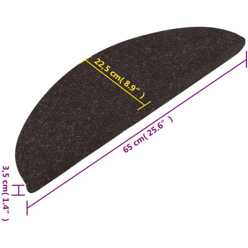 Tappetini Autoadesivi per Scale 10pz Neri 65x22,5x3,5 cm - Foto 2