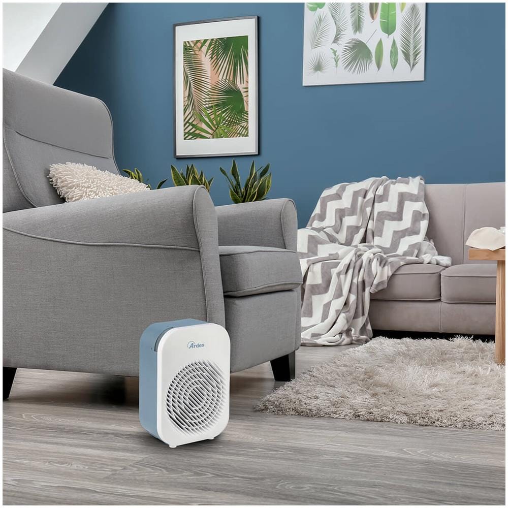 Termoventilatore AR4F14 con 2 Livelli Energia per Stanze Fino 60 m³ Termostato Potenza 2000 W Colore Azzurro/Bianco - Foto 5