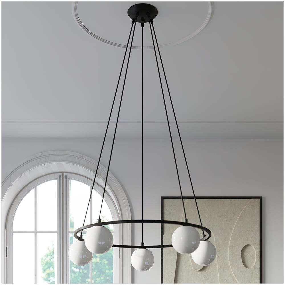 Lampadario Yoli 3 Sl. 1213 - Moderno Lampadari Nero 98x65x65 Cm - Foto 7