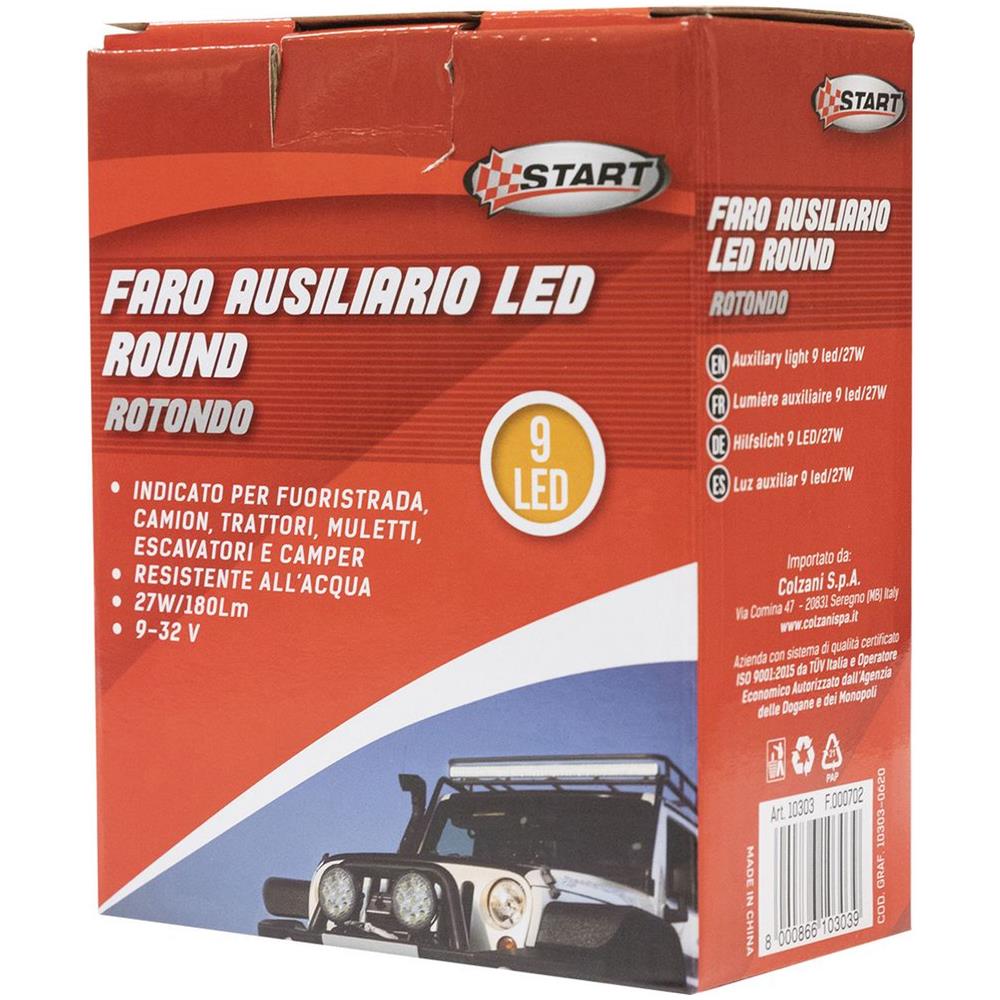 Faro Ausiliario 9 Led Rotondo - Foto 3