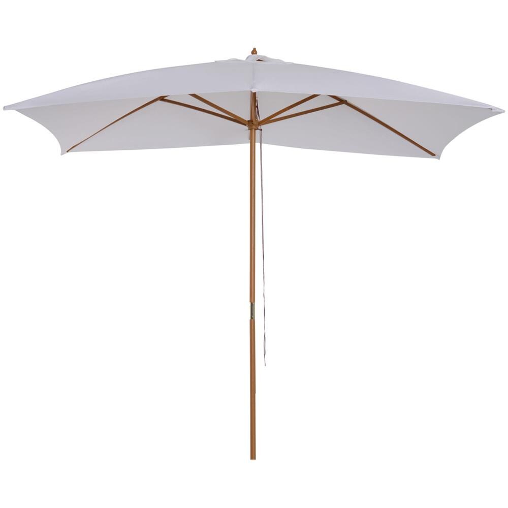 Ombrellone m da Giardino 2x3 in Legno Laccato con Copertura Rimovibile, Bianco - Foto 1