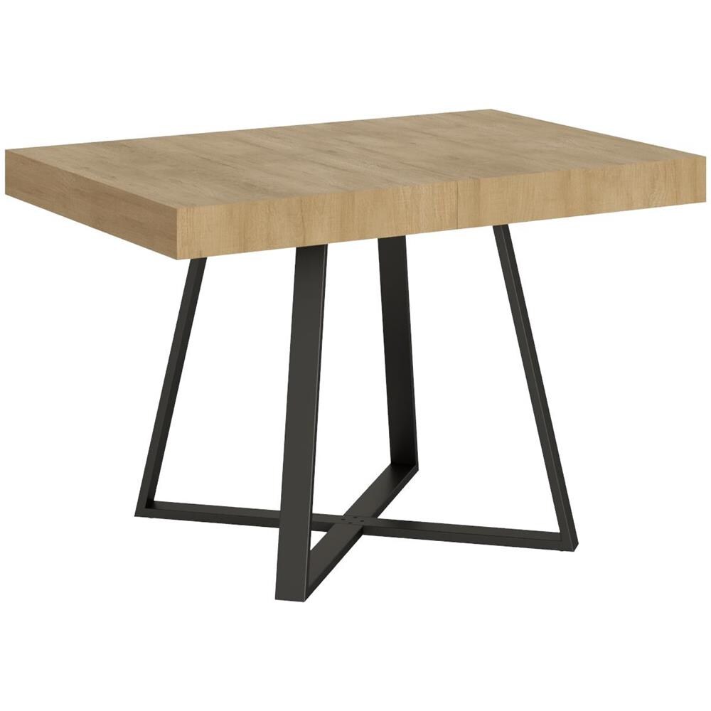 Tavolo allungabile 80x120/204 cm Abbraccio quercia natura gambe antracite - Foto 1