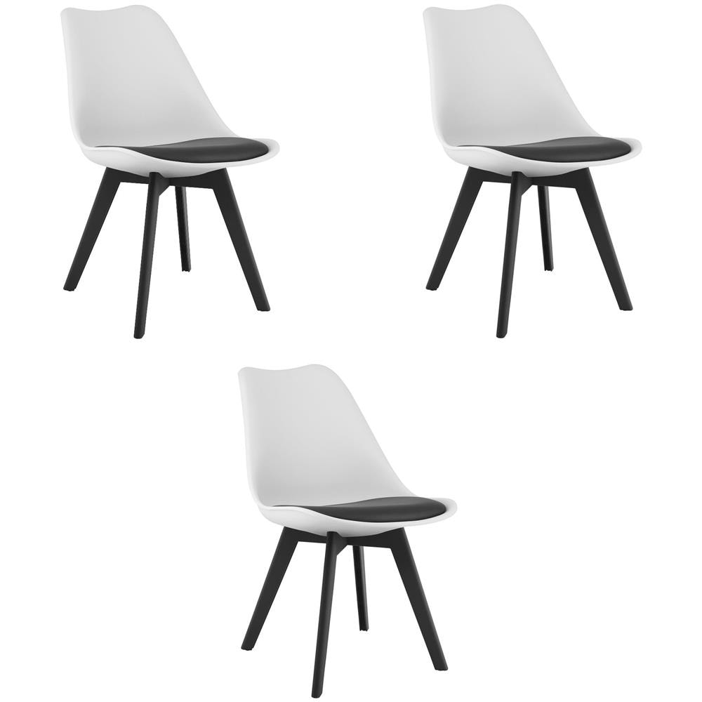 Sedia RIXK - Design ergonomico senza tempo, nero e bianco x 3 - Foto 1