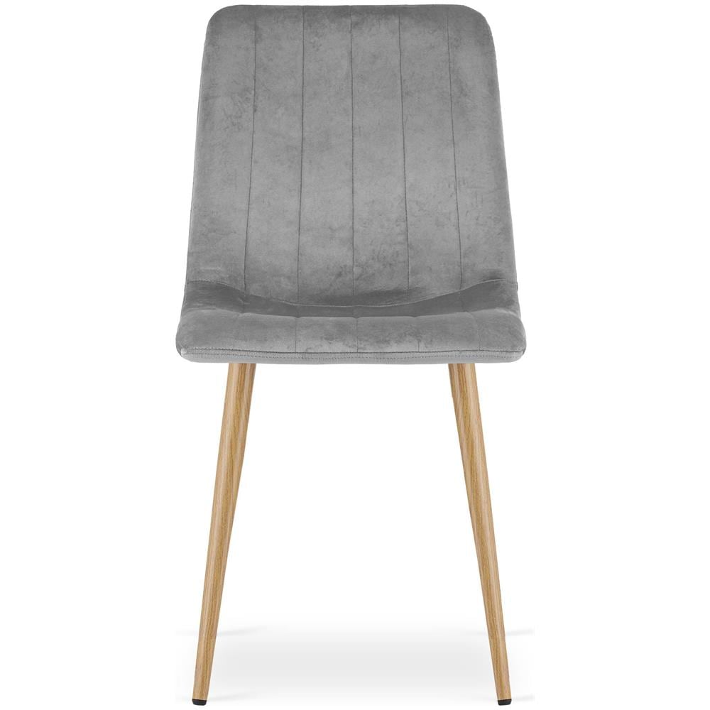 Sedia in velluto JEWA - Elegante grigio chiaro per soggiorno, cucina, sala da pranzo - Foto 2