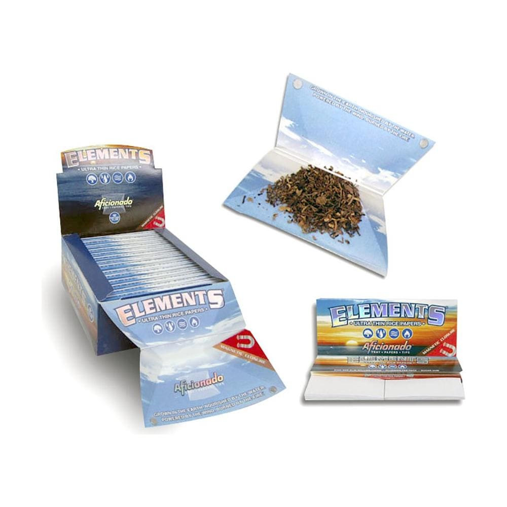 480 Cartine Elements Aficionado Lunghe + 525 Filtri Tips 15 Libretti Vassoio - Foto 1